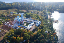 Остров Валаам на Ладожском озере с высоты птичьего полёта