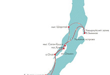 ТХ Империя, круиз по Байкалу, схема маршрута