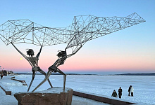 Петрозаводск, Онежская набережная, скульптура «Рыбаки»