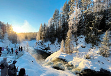 Водопад Кивач на реке Суна в Республике Карелия